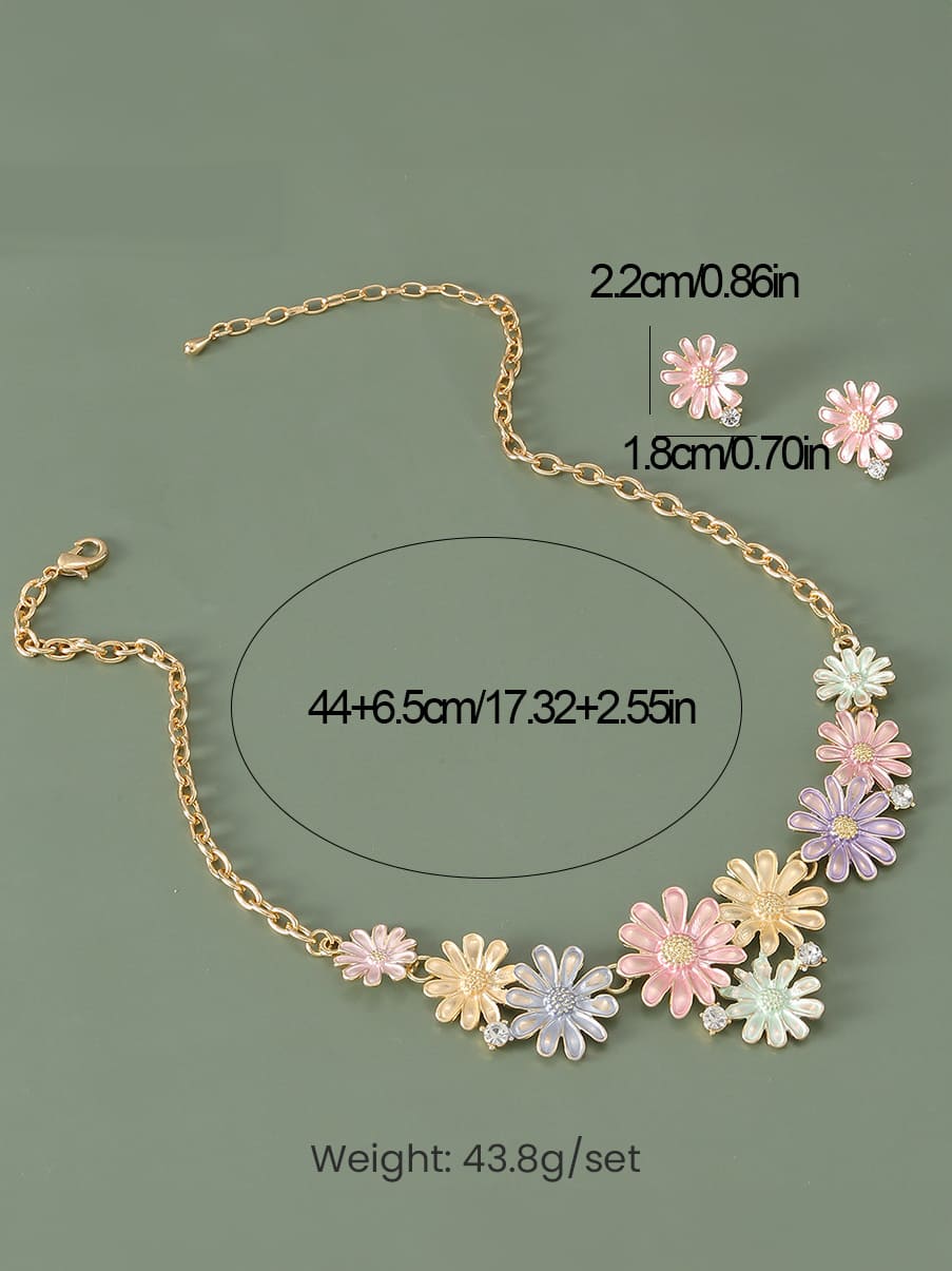 SOHI Jewelry Set Women's Multicolored Pastel Flora Jasmine's Boutique Australia
