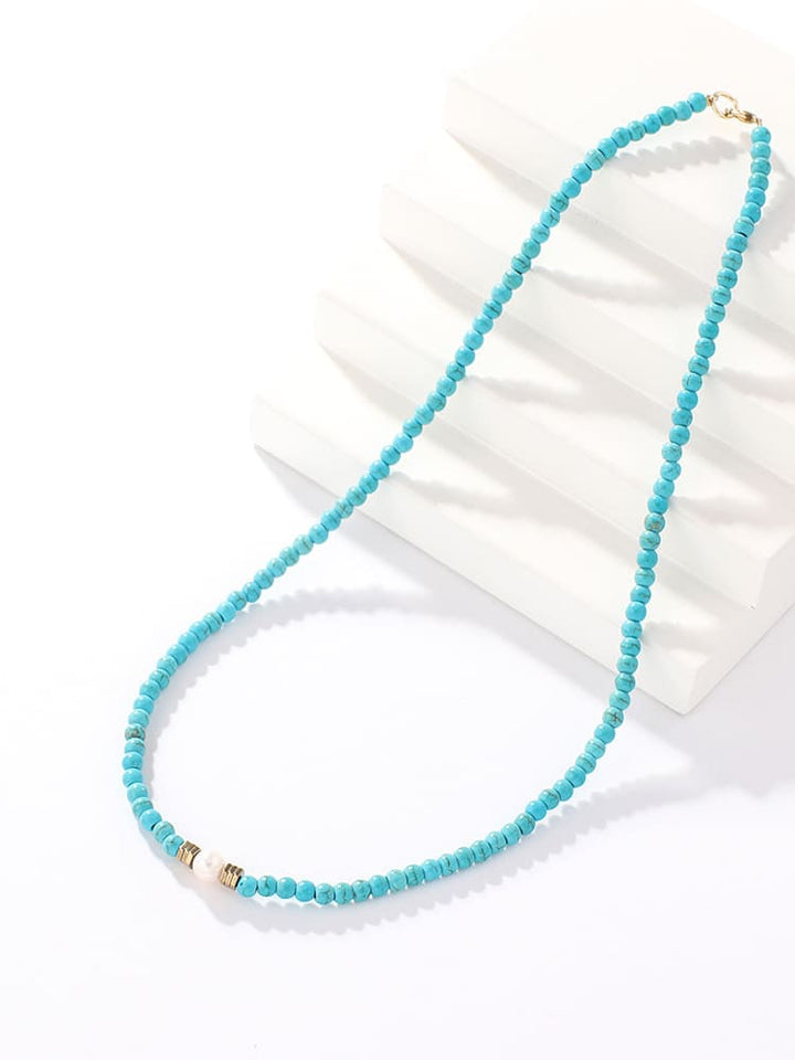 Necklace with Turquoise and Pearl Jasmine's Boutique Australia