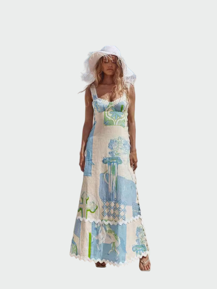 Open Back Linen Maxi Dress Jasmine's Boutique Australia