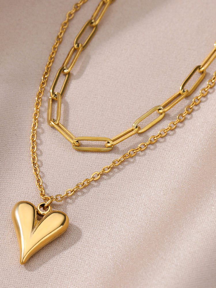 Necklace with Irregular Chain Industrial Chic Heart Jasmine's Boutique Australia