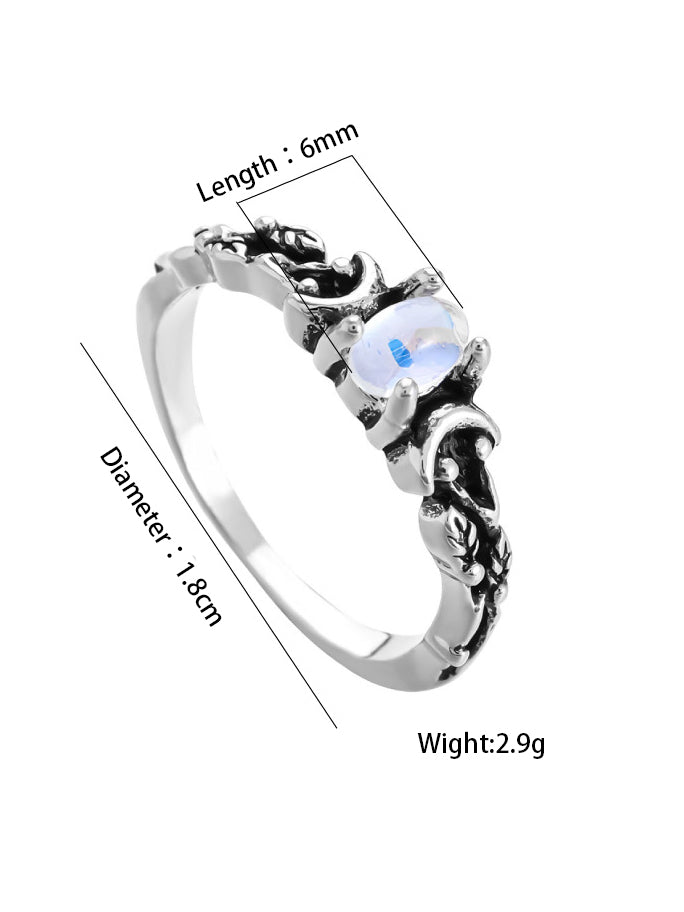 Double Moon Ring with Precious Stones Jasmine's Boutique Australia