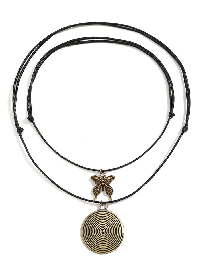 Long Necklace with Wooden Disc and Beads Jasmine's Boutique Australia