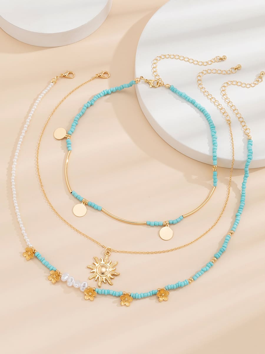 Pearl Necklace with Beads 3 pcs Jasmine's Boutique Australia
