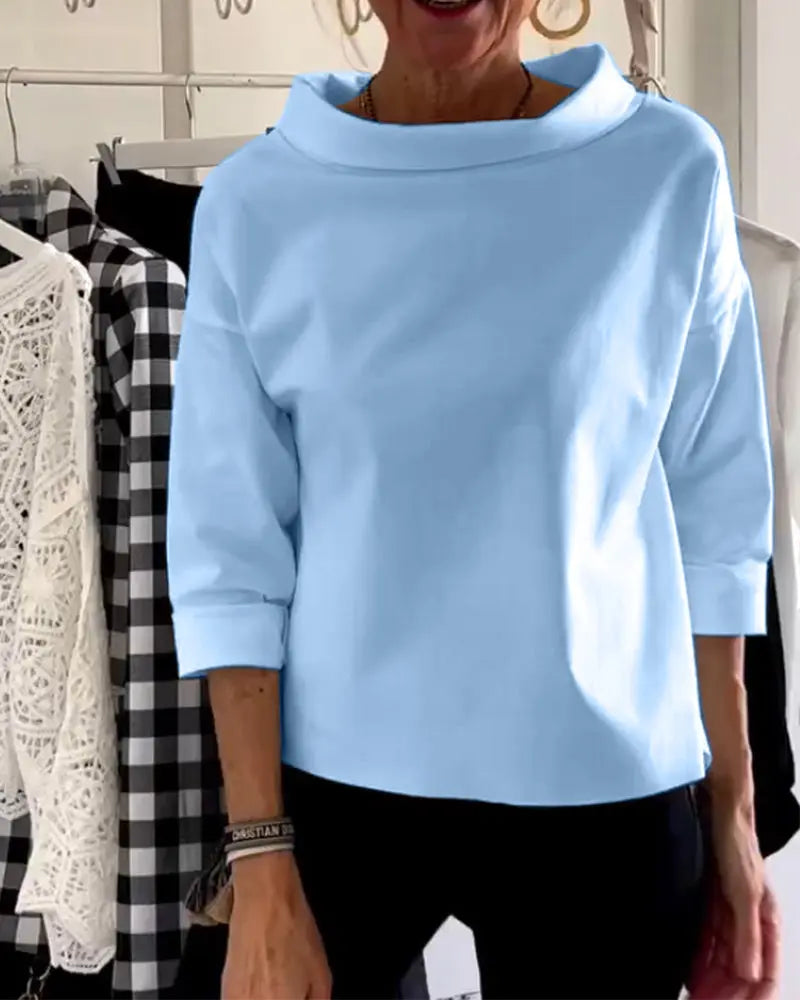 Minimalist Boat-Neck 3/4 Sleeve Top Jasmine's Boutique Australia