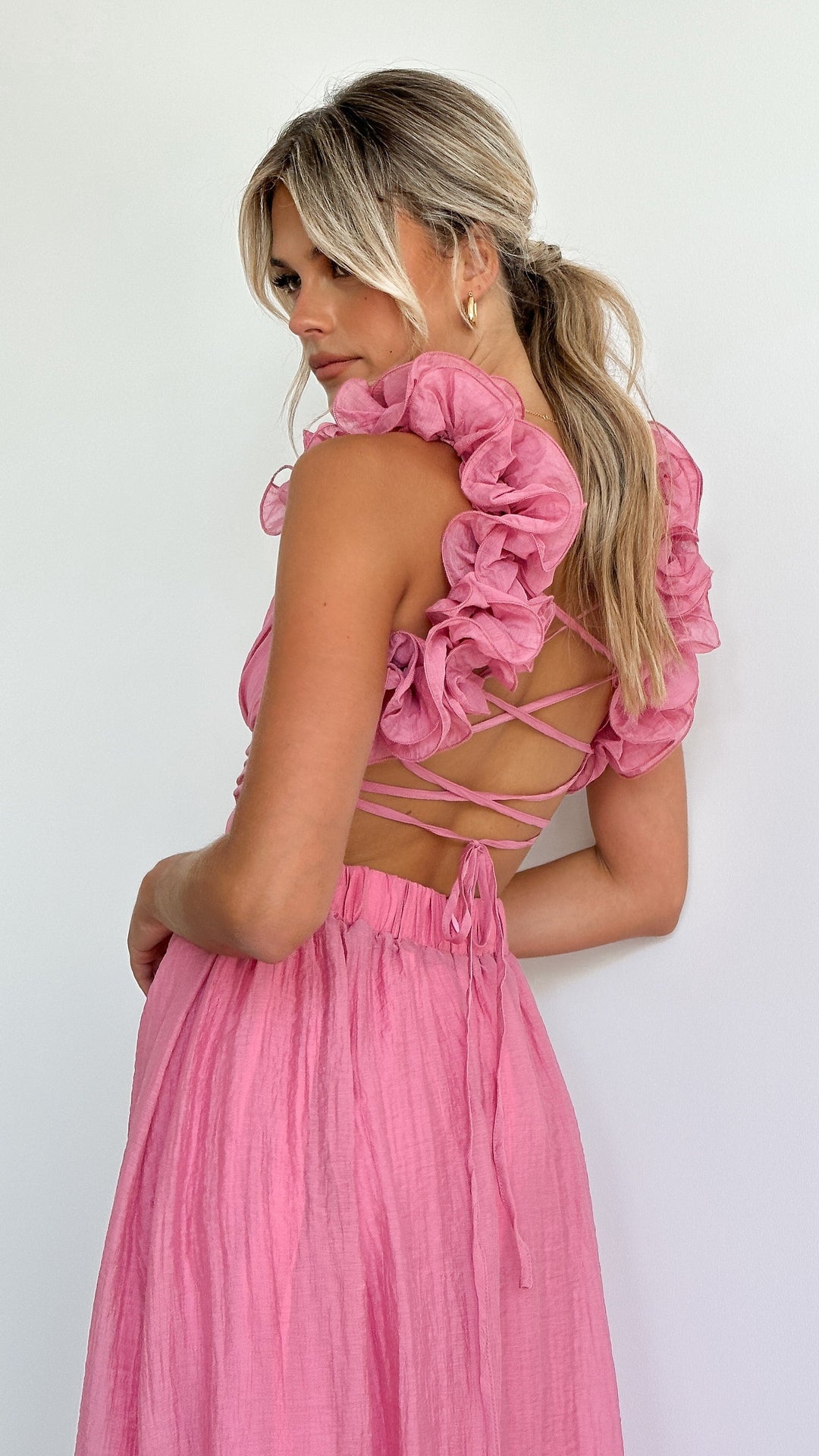 Rosé Bloom Cutout Midi Dress Jasmine's Boutique Australia