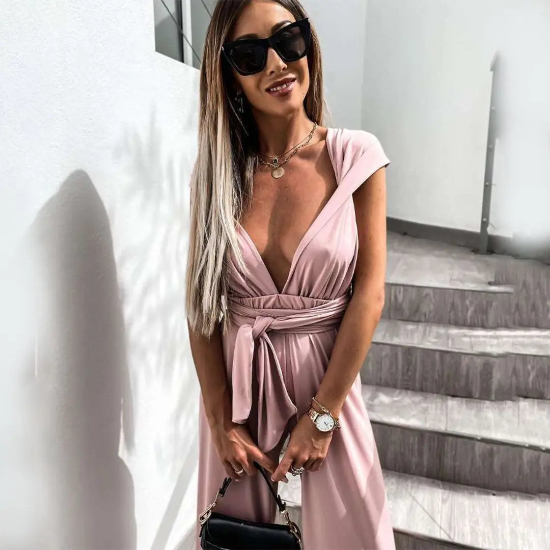 Satin Wrap Wide-Leg Jumpsuit Jasmine's Boutique Australia
