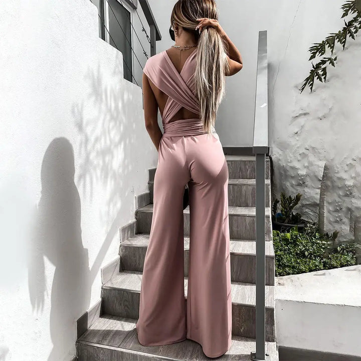 Satin Wrap Wide-Leg Jumpsuit Jasmine's Boutique Australia