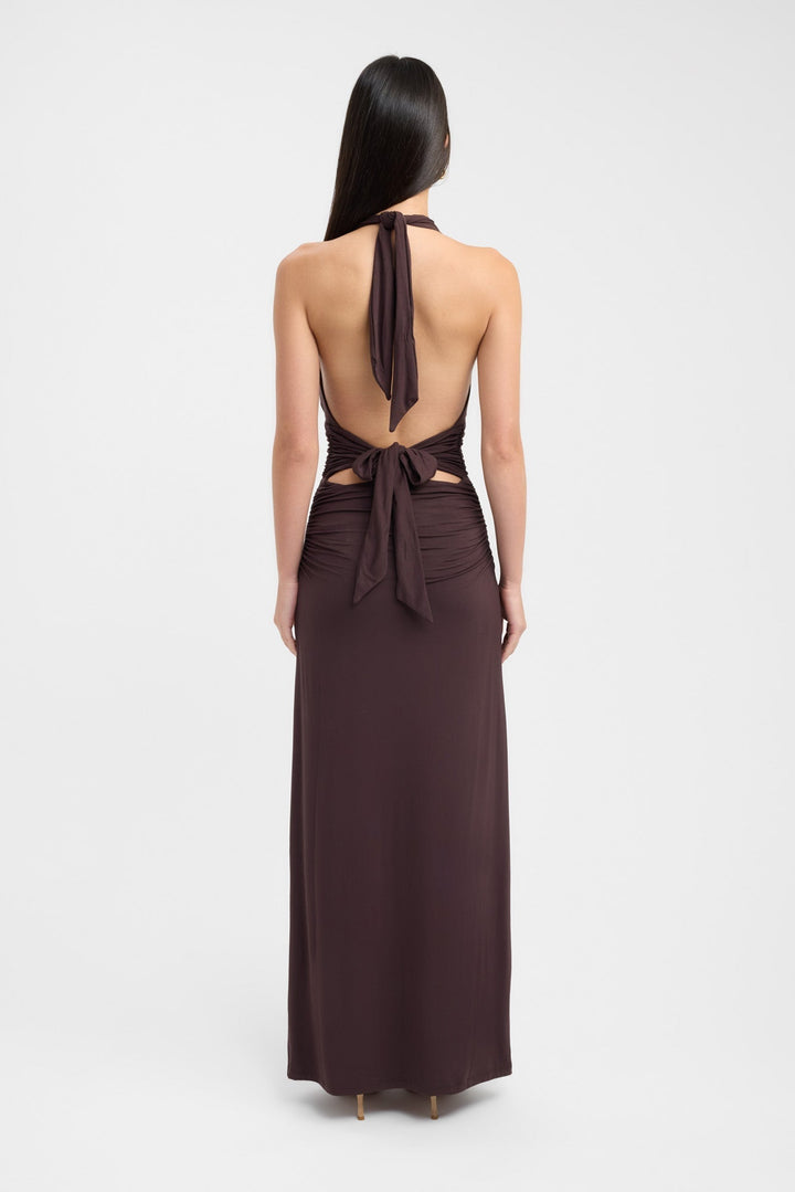 Mocha Elegance Halter Maxi Dress Jasmine's Boutique Australia