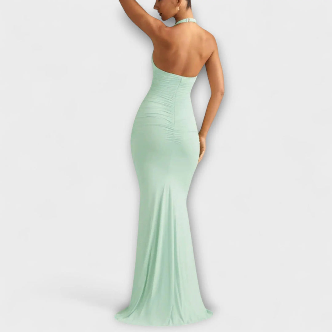 Elegant gala dress with an open back and stunning neckline Jasmine's Boutique Australia