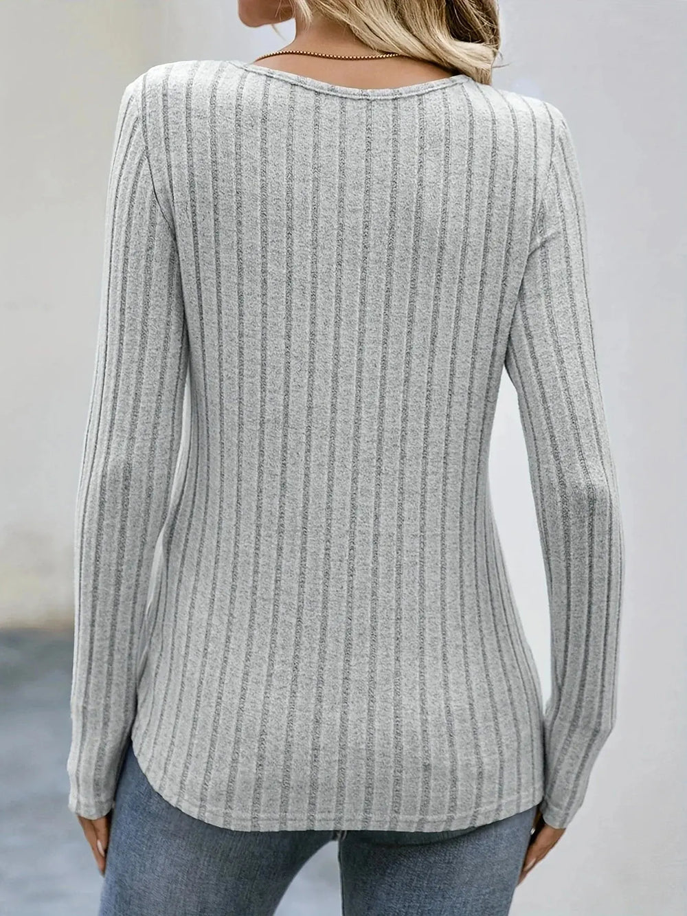 Asymmetric Button Ribbed Knit Top Jasmine's Boutique Australia