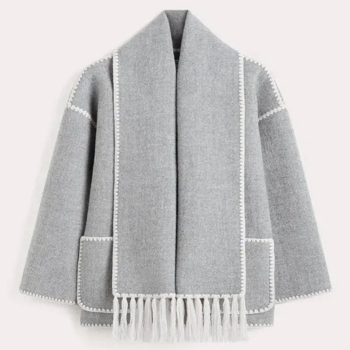 Midnight Stitch Wool Coat with Scarf Jasmine's Boutique Australia