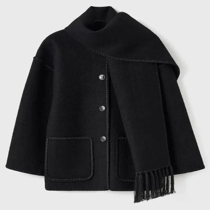 Midnight Stitch Wool Coat with Scarf Jasmine's Boutique Australia