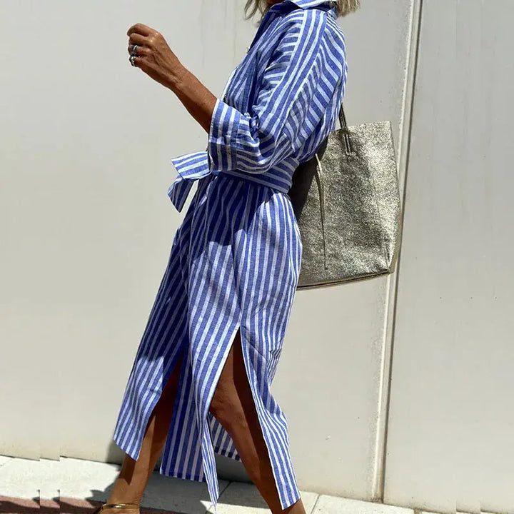 Coastal Breeze Striped Shirt Dress Jasmine's Boutique Australia