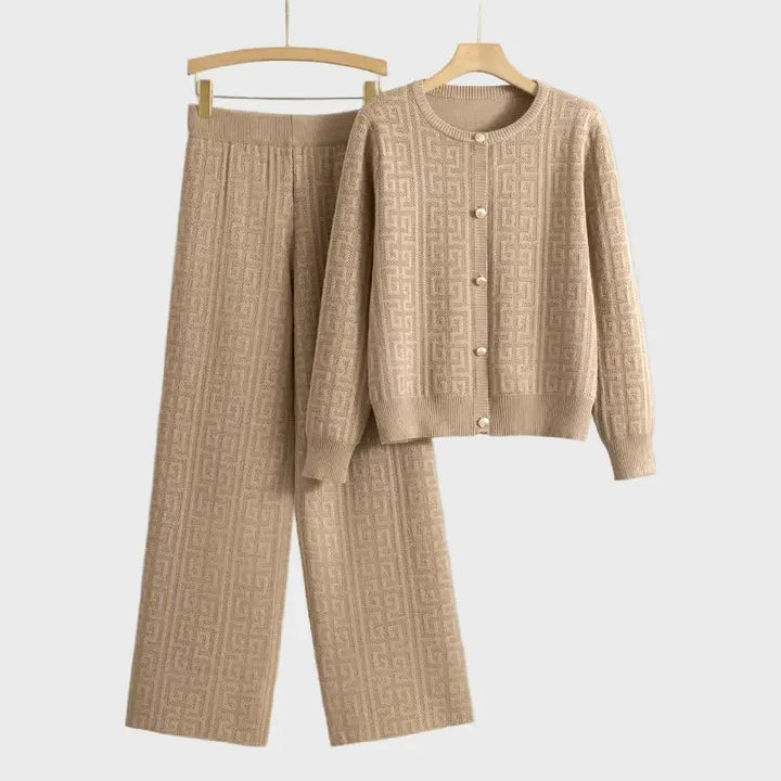 Beige Luxe Knit Set Jasmine's Boutique Australia
