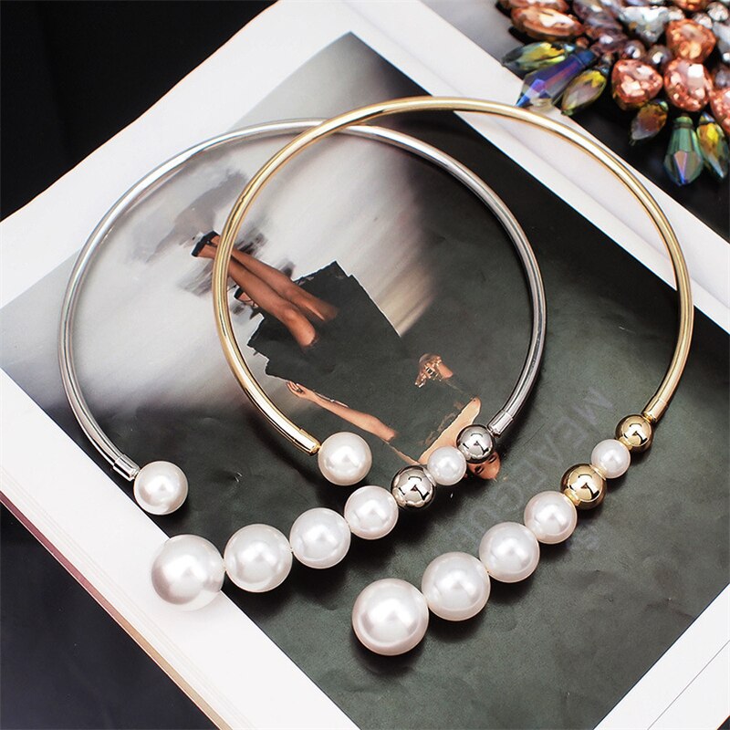 Large Pearls Necklace in Gold and Silver Jasmine's Boutique Australia