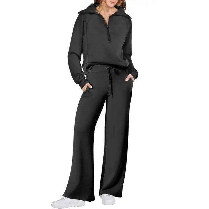 Mocha Luxe Wide-Leg Lounge Set Jasmine's Boutique Australia
