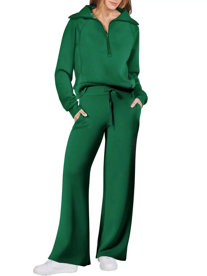 Mocha Luxe Wide-Leg Lounge Set Jasmine's Boutique Australia