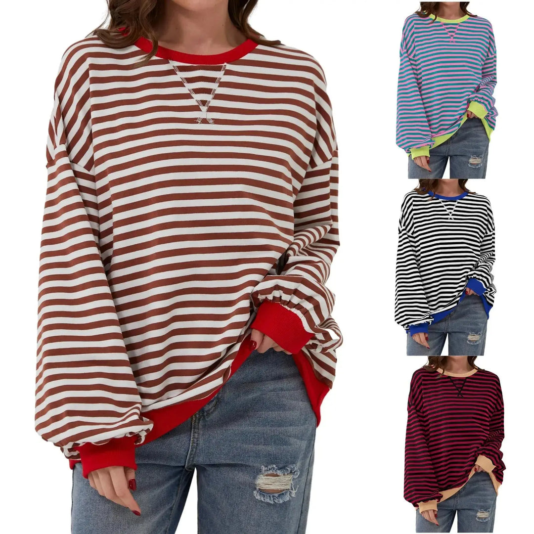 Striped Relaxed Fit Sweatshirt Jasmine's Boutique Australia