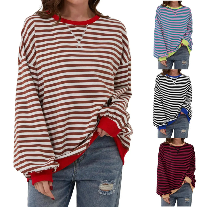 Striped Relaxed Fit Sweatshirt Jasmine's Boutique Australia