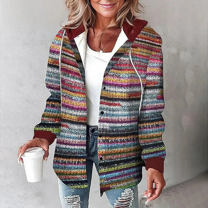 Cozy Red Plaid Hooded Shirt Jacket Jasmine's Boutique Australia