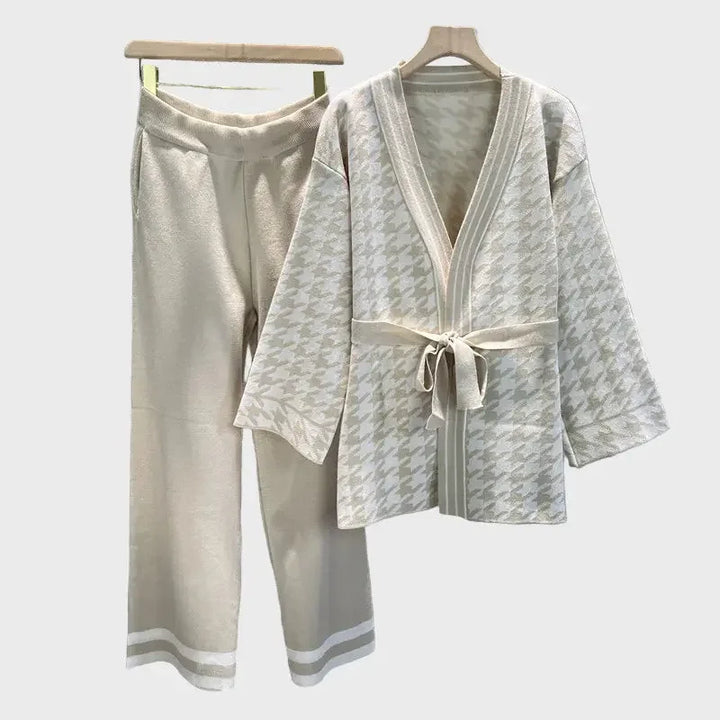 Houndstooth Knit Belted Set Jasmine's Boutique Australia