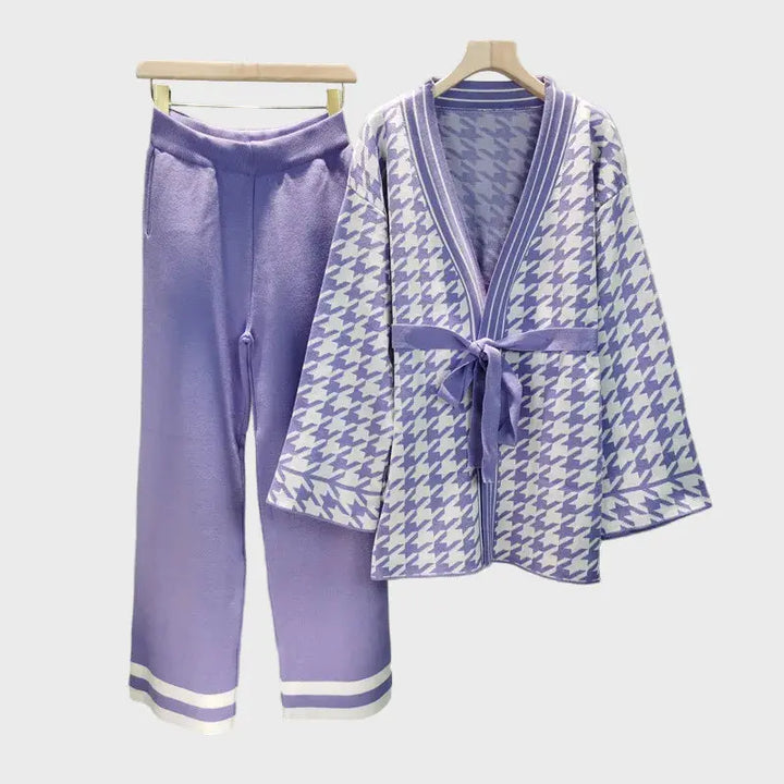 Houndstooth Knit Belted Set Jasmine's Boutique Australia