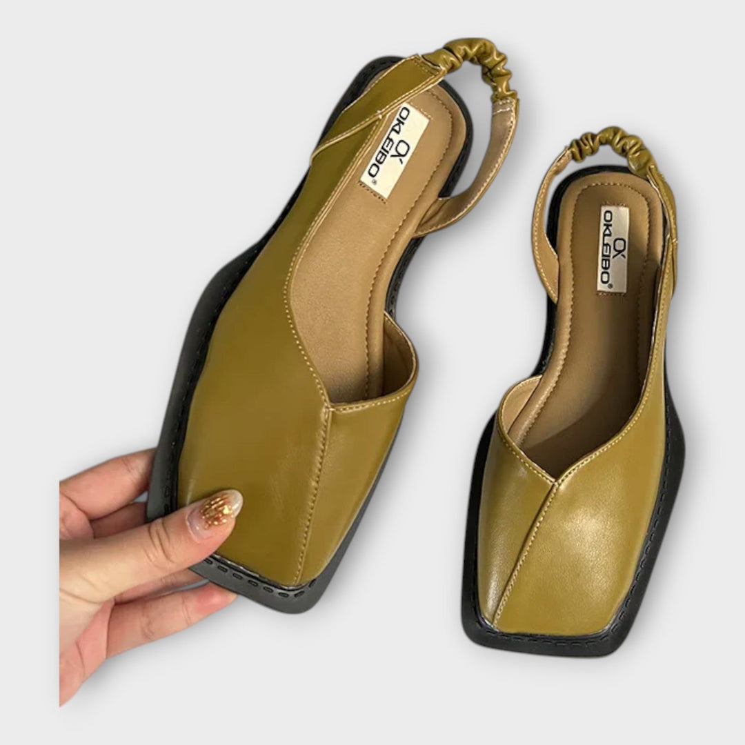 Faux Leather Moccasins with Elastic Heel Liora Lane Boutique