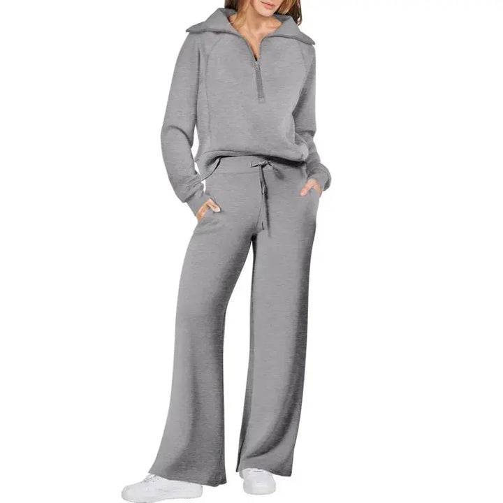 Mocha Luxe Wide-Leg Lounge Set Jasmine's Boutique Australia