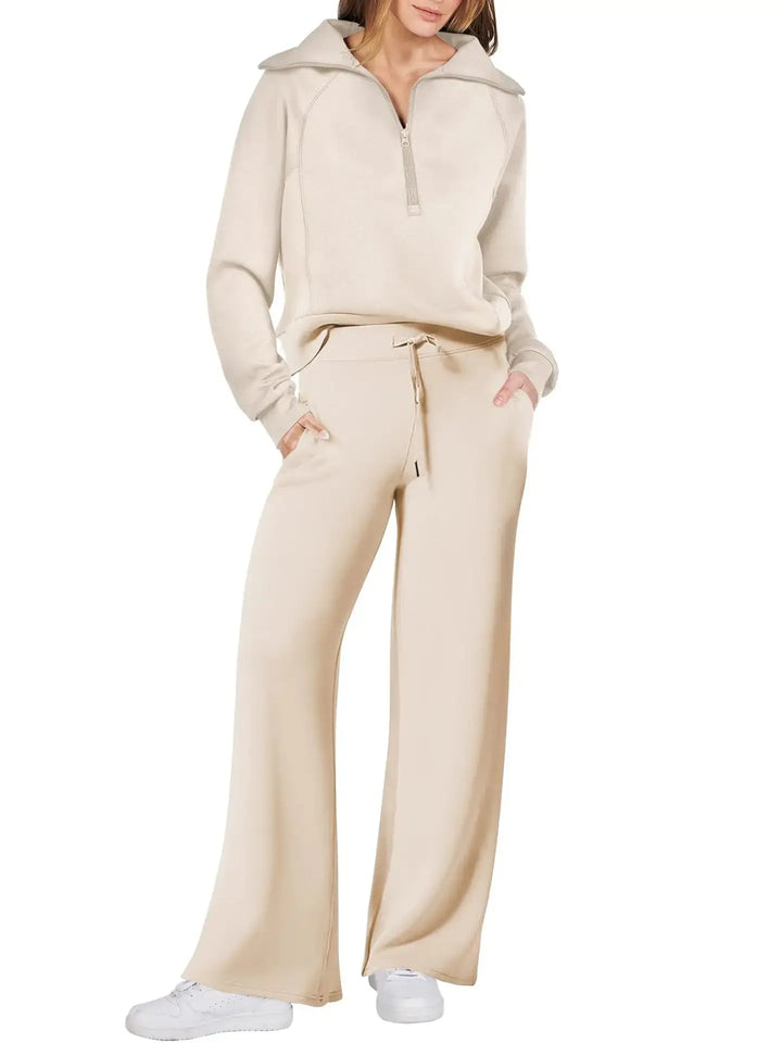 Mocha Luxe Wide-Leg Lounge Set Jasmine's Boutique Australia