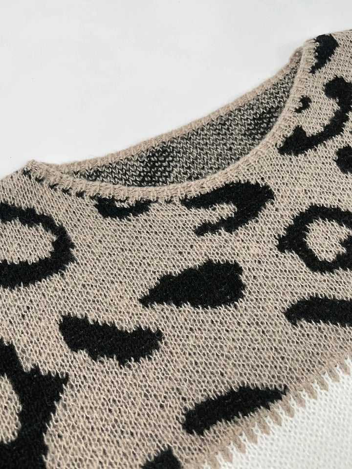 Chic Leopard Color Block Sweater Jasmine's Boutique Australia