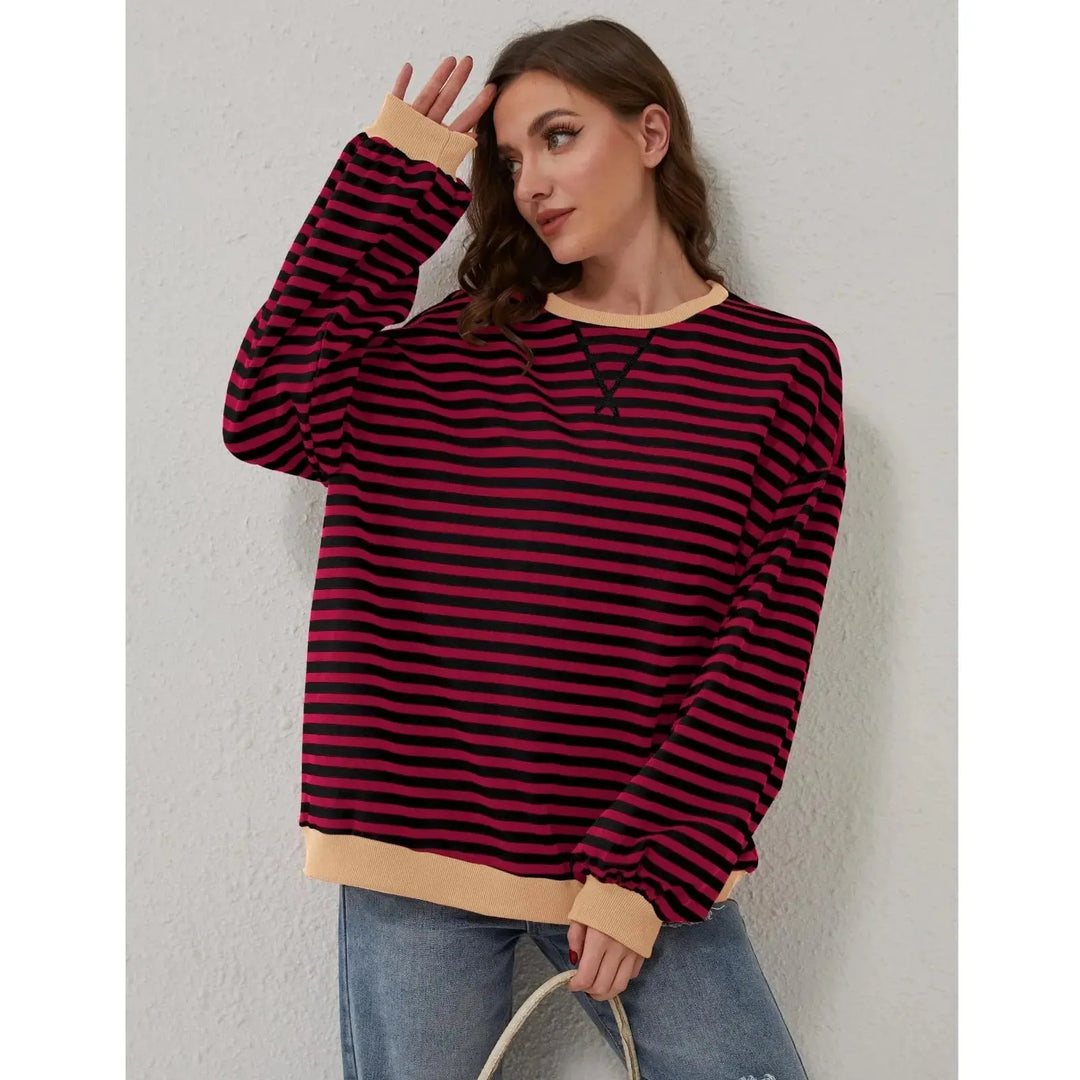 Striped Relaxed Fit Sweatshirt Jasmine's Boutique Australia