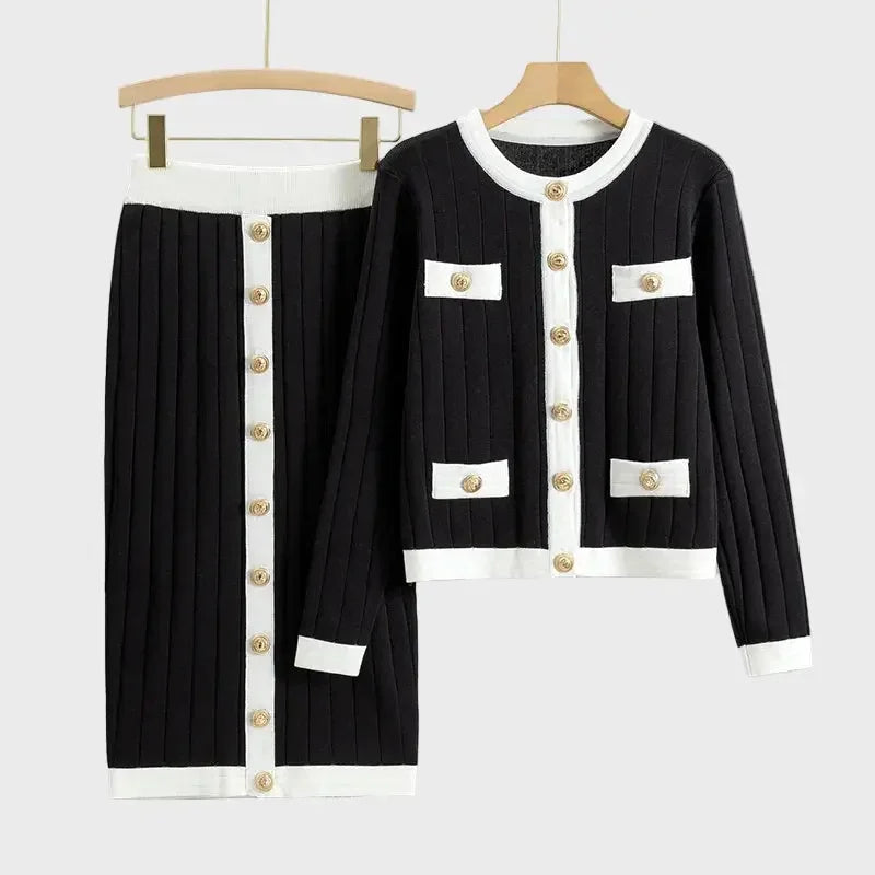 Classic Contrast Button Knit Set Jasmine's Boutique Australia