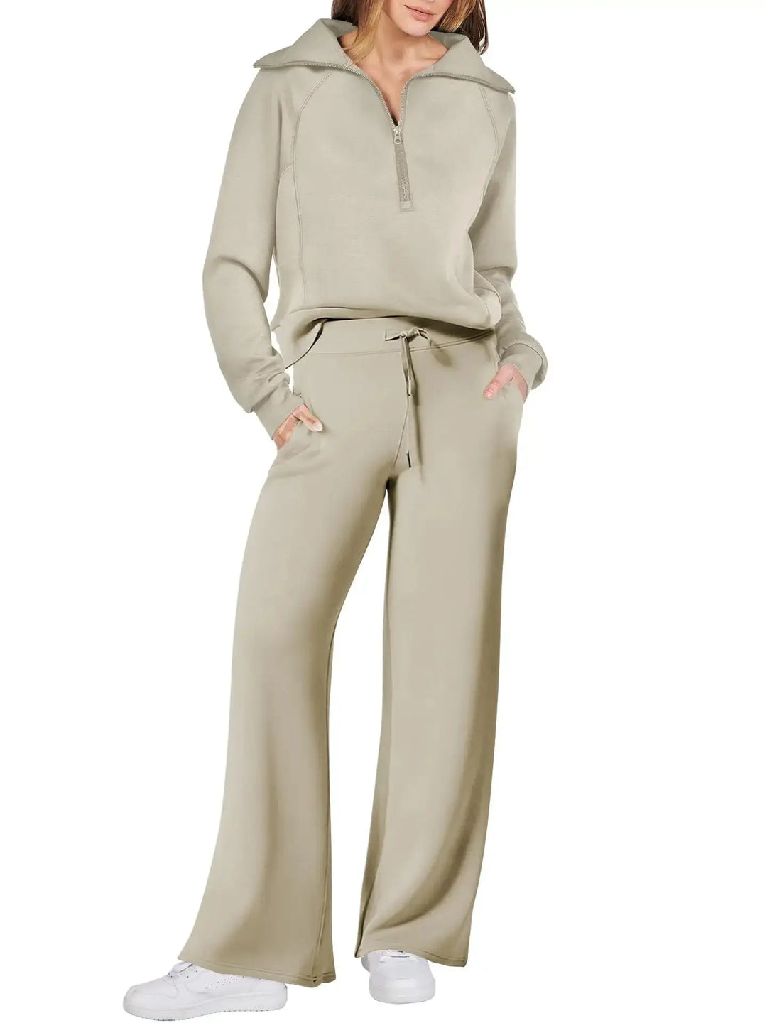 Mocha Luxe Wide-Leg Lounge Set Jasmine's Boutique Australia