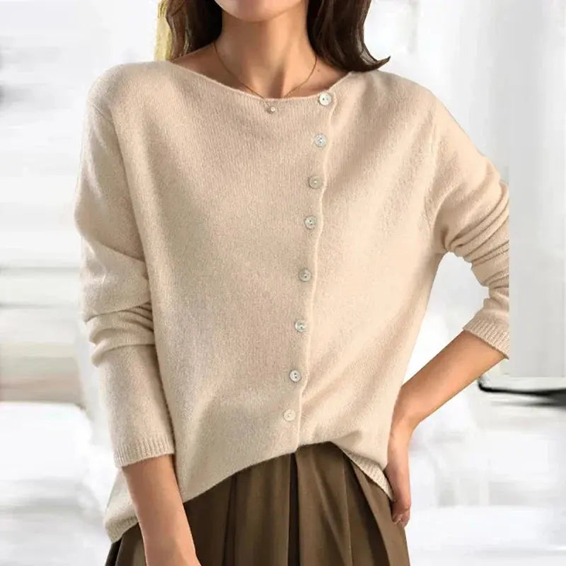 Blush Elegance Asymmetric Button Sweater Jasmine's Boutique Australia