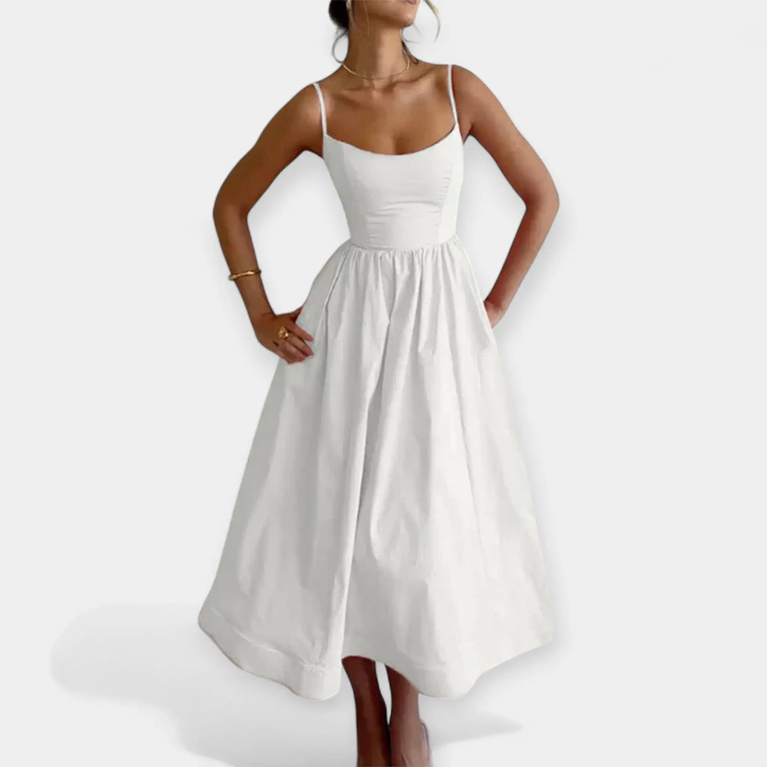 Mini Dress with Round Neckline and Straps Jasmine's Boutique Australia