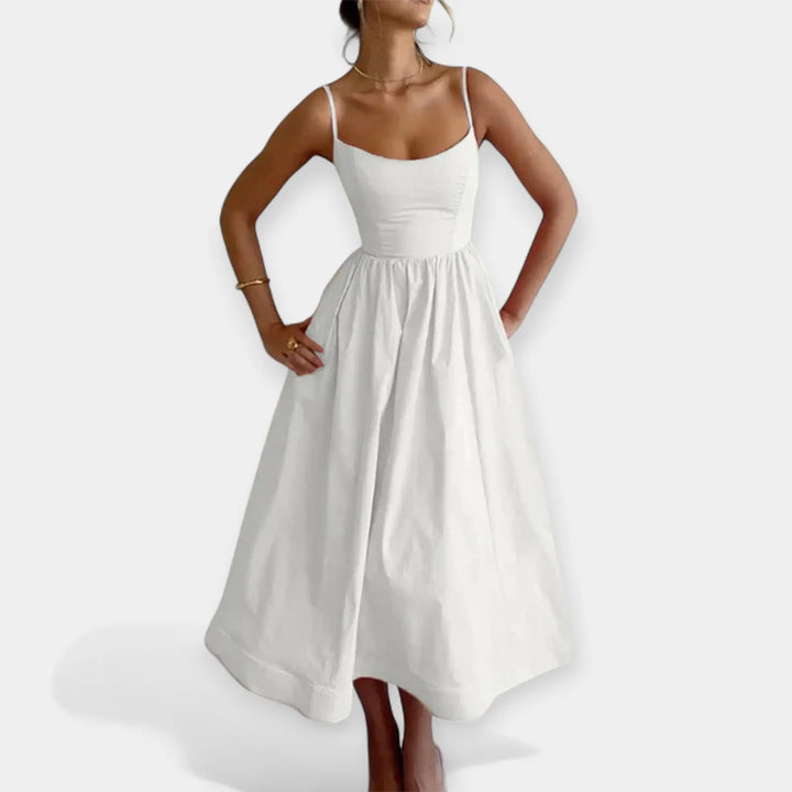 Mini Dress with Round Neckline and Straps Jasmine's Boutique Australia