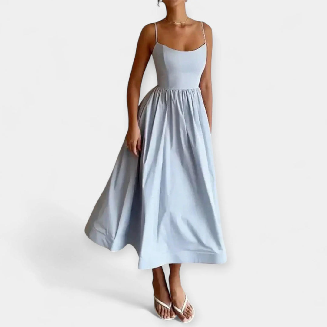 Mini Dress with Round Neckline and Straps Jasmine's Boutique Australia
