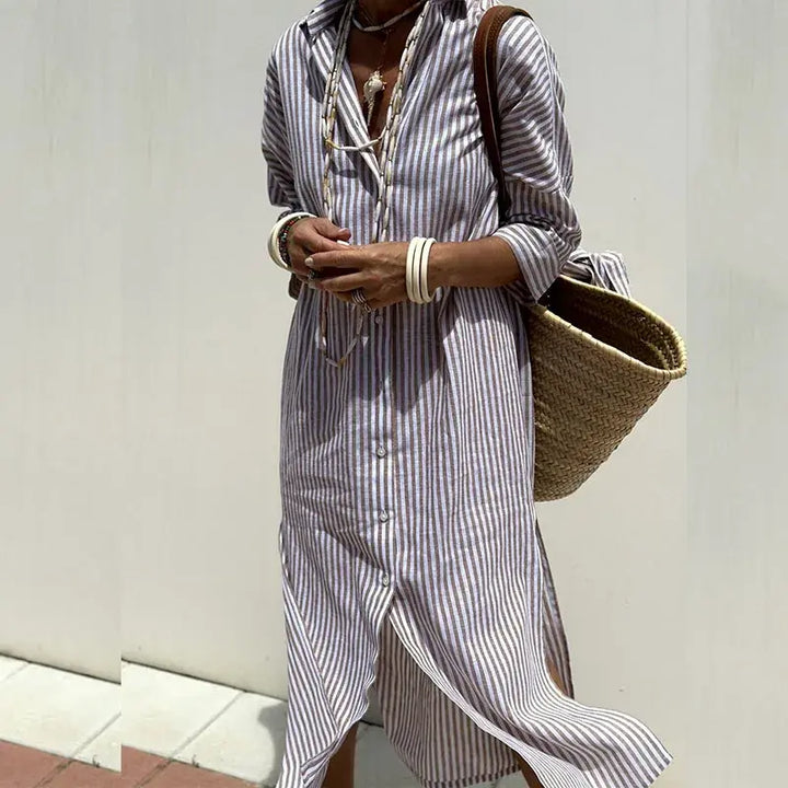 Coastal Breeze Striped Shirt Dress Jasmine's Boutique Australia