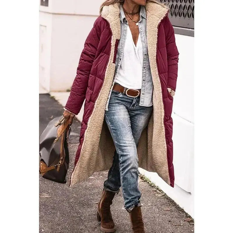 Olive Sherpa-Lined Long Puffer Coat Jasmine's Boutique Australia