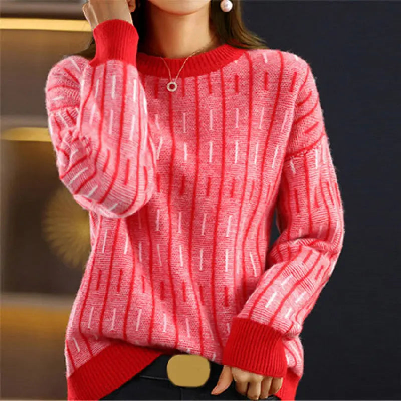 Retro Charm Color-Stripe Knit Sweater Jasmine's Boutique Australia