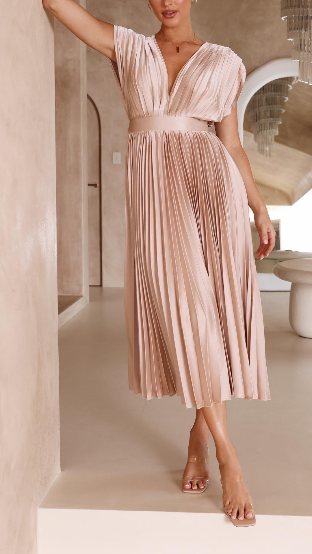 Alexis - Elegant Pleated Dress Jasmine's Boutique Australia