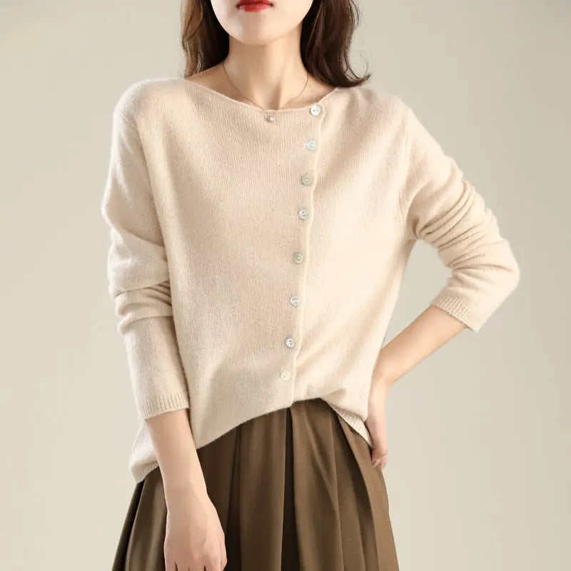 Soft Blush Asymmetrical Button Cardigan Jasmine's Boutique Australia