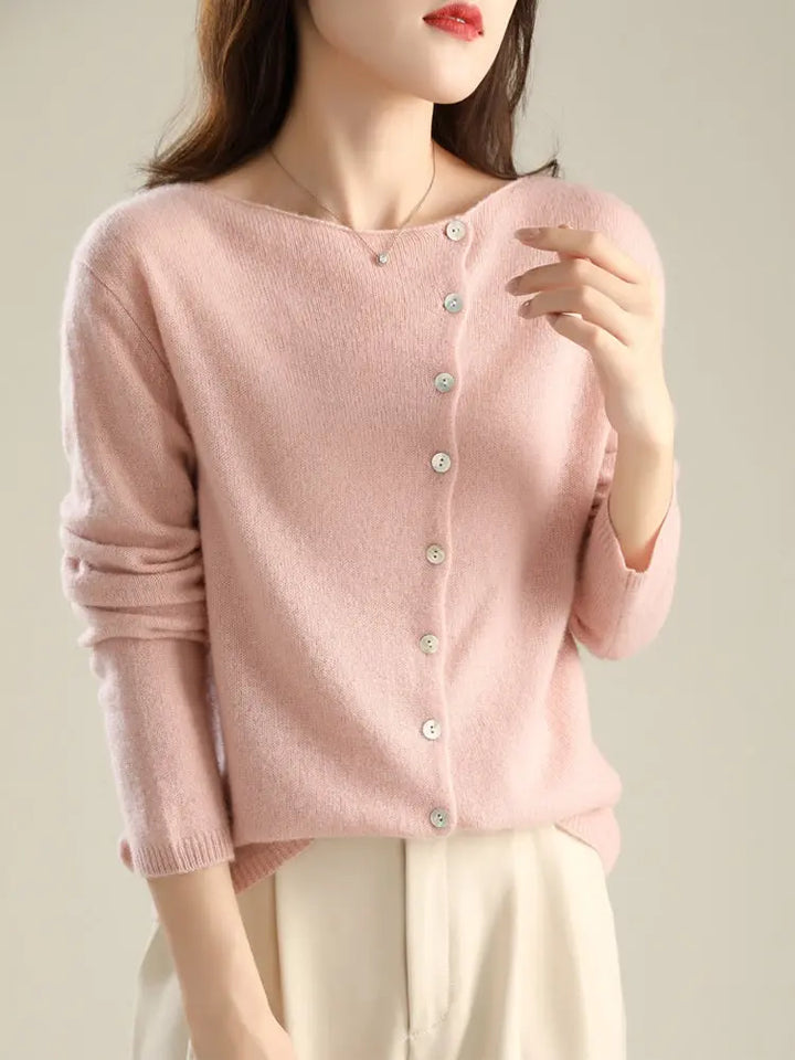 Soft Blush Asymmetrical Button Cardigan Jasmine's Boutique Australia