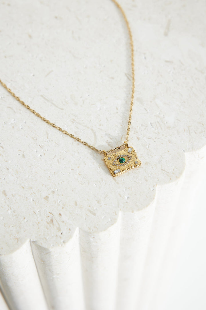 18 Karat Gold Unique Necklace with Gem Jasmine's Boutique Australia