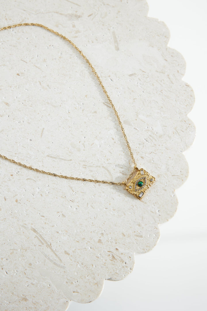 18 Karat Gold Unique Necklace with Gem Jasmine's Boutique Australia