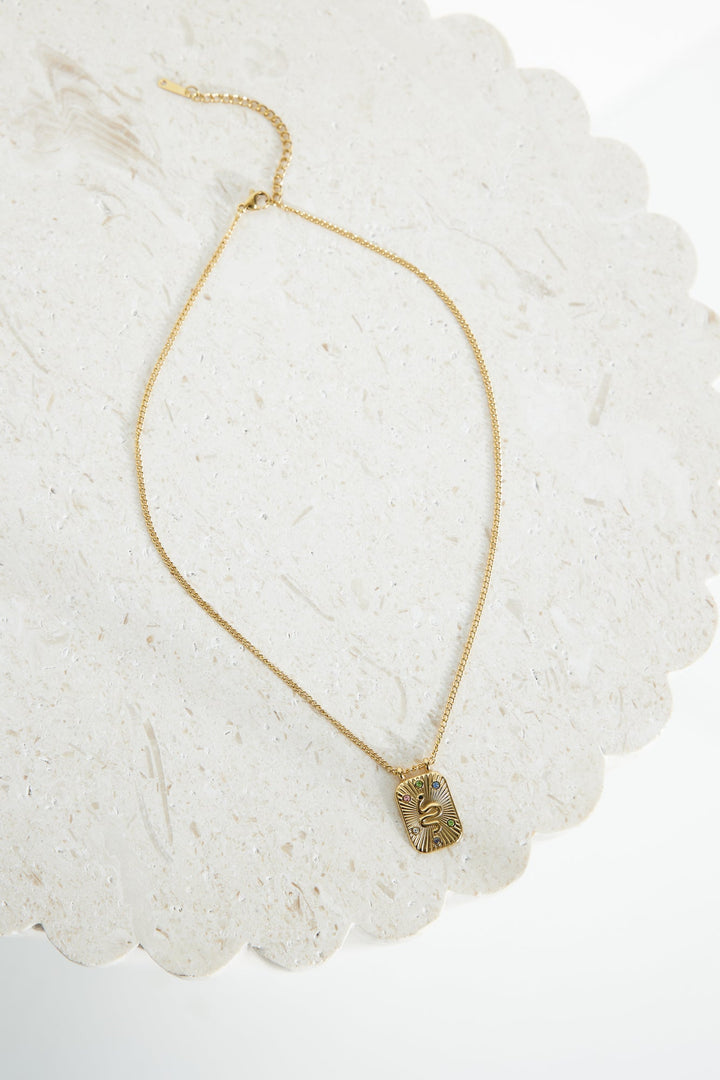 18 Karat Necklace with Shiny Gold Snake Jasmine's Boutique Australia