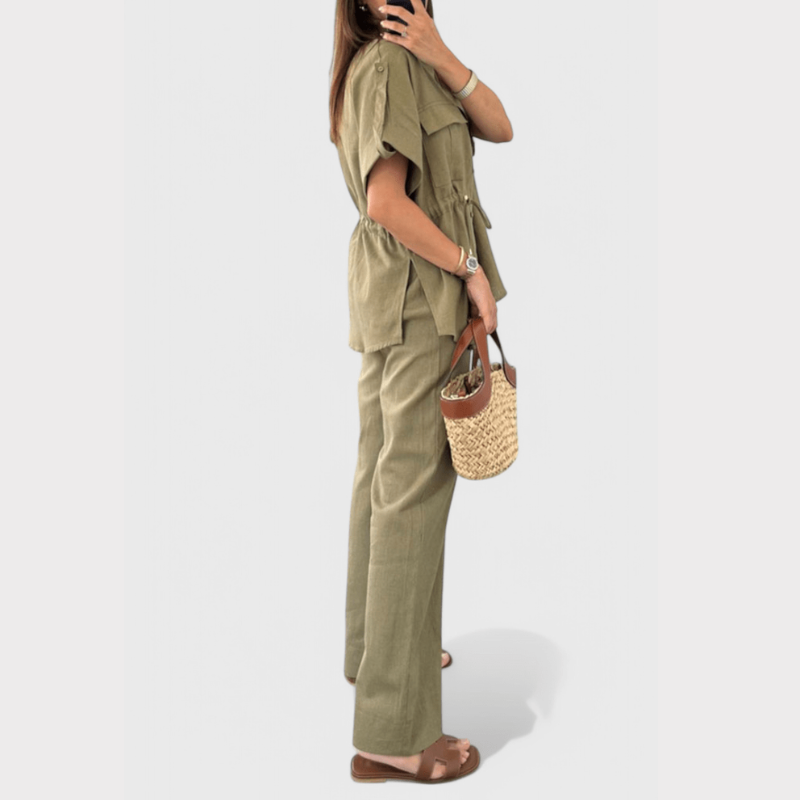 Lani | Relaxed Two-Piece Shirt and Trousers Set Liora Lane Boutique