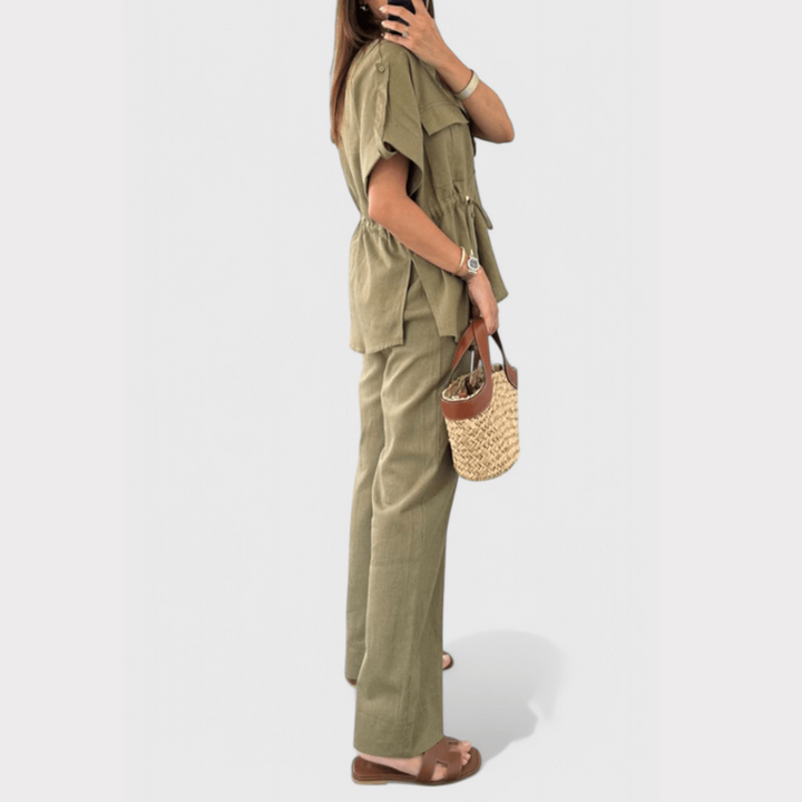 Lani | Relaxed Two-Piece Shirt and Trousers Set Liora Lane Boutique