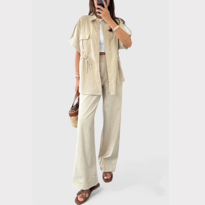 Lani | Relaxed Two-Piece Shirt and Trousers Set Liora Lane Boutique