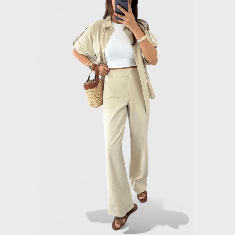 Lani | Relaxed Two-Piece Shirt and Trousers Set Liora Lane Boutique